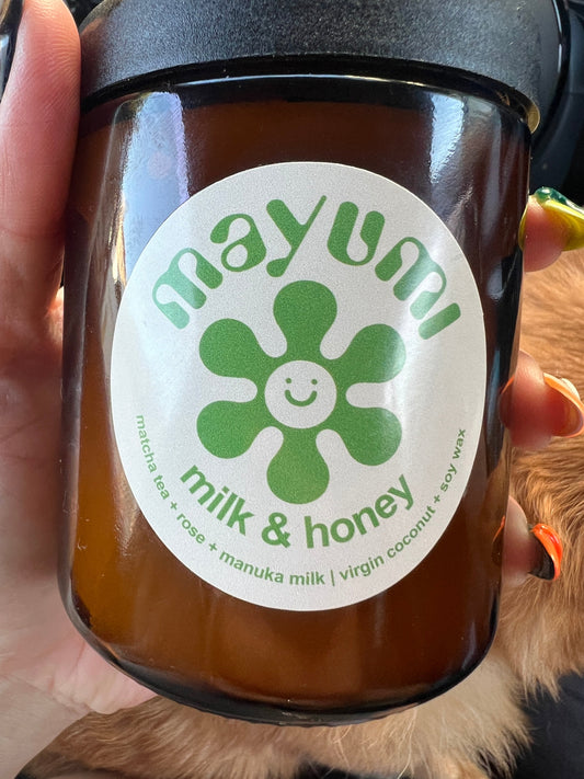 NEW! MILK  & HONEY candle: matcha tea + rose + manuka milk