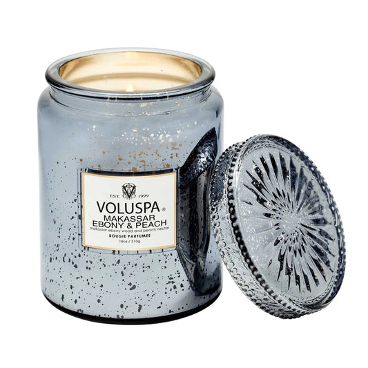 Makassar Ebony & Peach Large Jar Candle
