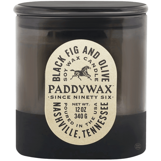 PADDYWAX VISTA LARGE BLACK GLASS CANDLE BLACK FIG & OLIVE - DYKE & DEAN