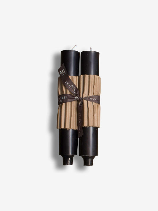 Greentree Home Pair of 9" Column Candles by Greentree Home Home Accessories New Candles and Home Fragrance Black