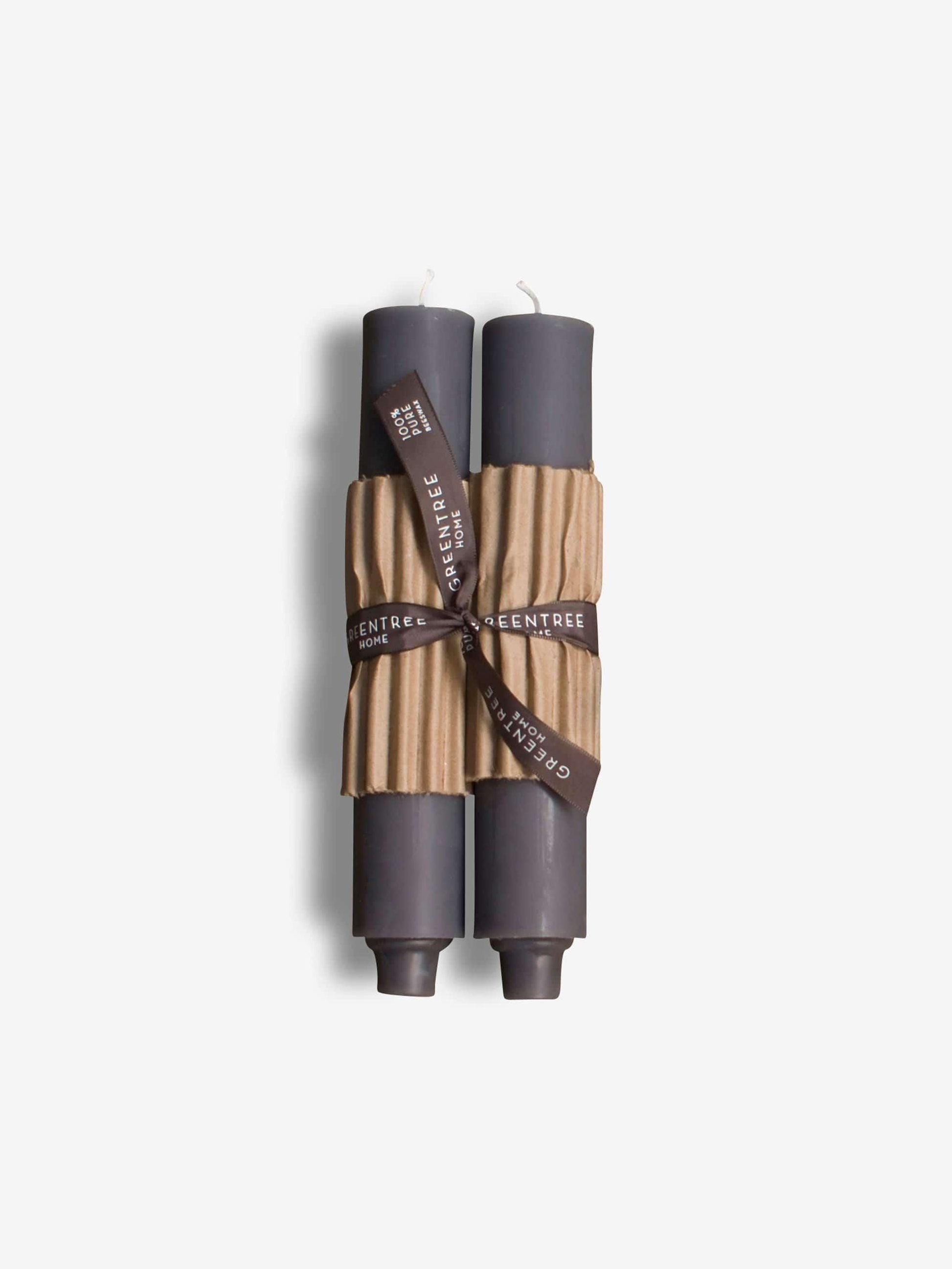 Greentree Home Pair of 9" Column Candles by Greentree Home Home Accessories New Candles and Home Fragrance Grey