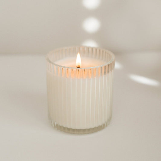 Spa Day Soy Candle - Ribbed Glass Jar - 11 oz