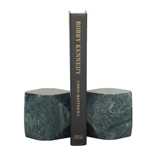 Marble Block Geometric Bookends ( Set of 2 )