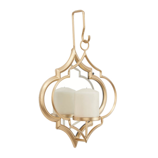 Gold Metal Wall Hanging Pillar Geometric Wall Sconce