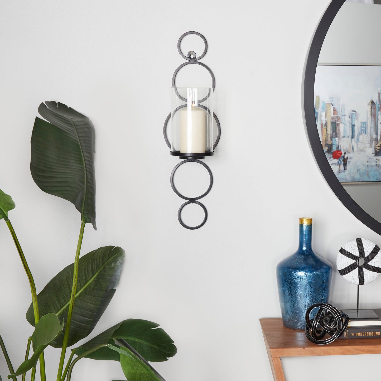 Metal Single Candle Wall Sconce