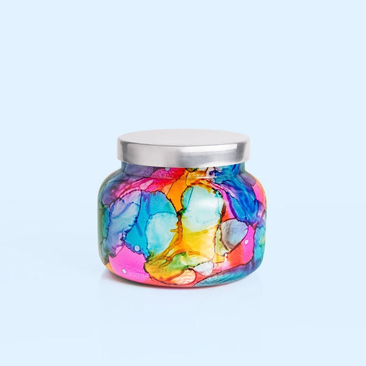 Capri Blue Volcano Candle - Rainbow Watercolor