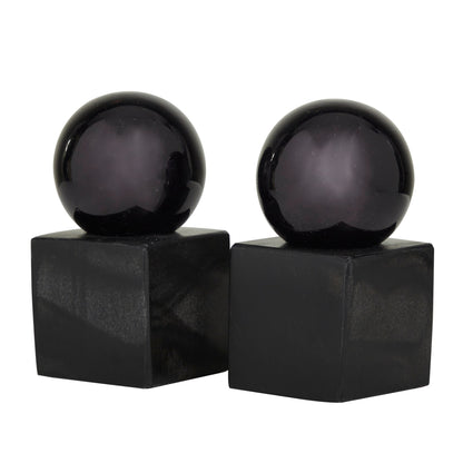 Marble Orb Bookends ( Set of 2 ) 2 Colors