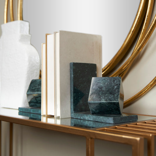 Green Marble Orb Bookends (Set of 2)